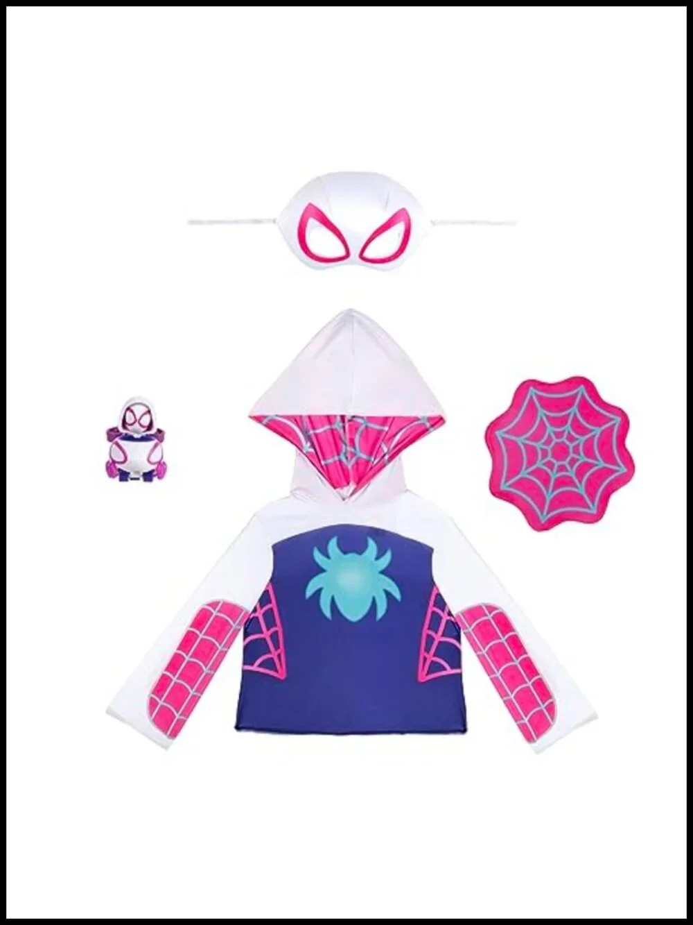 Marvel Ghost Spider Toddler Dress-Up Box Set Costume Top Mask Shield Vehicle